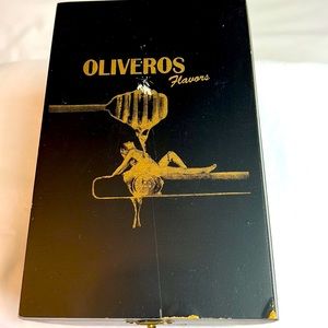 Black cigar box with unique artwork